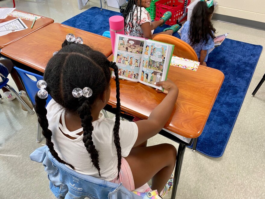 Reading time at Charlotte-Mecklenburg's new Mint Hill Elementary School.