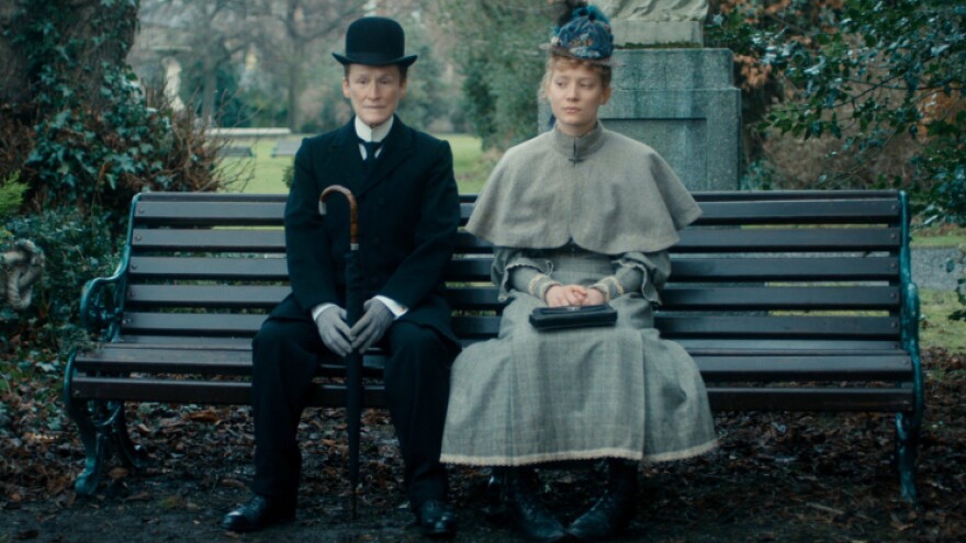 Albert Nobbs (Glenn Close) and Helen (Mia Wasikowska) go on a series of awkward dates in <em>Albert Nobbs</em>, a film based on a 1918 George Moore story.