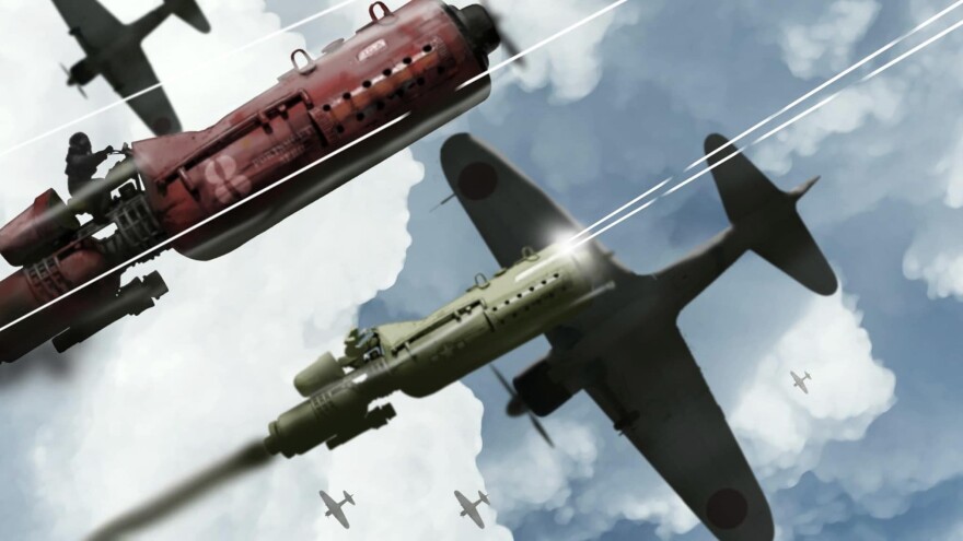 Portsmouth native Tony Snipes has created a diesel punk world where history and science fiction combine. Above are aerocyles built at the fictitious Portsmouth Aeroshipbuilding Co. An exhibition of his work, “Steel Seas & Sky Machines,” opens Wednesday, March 11, at the Portsmouth Art & Cultural Center.