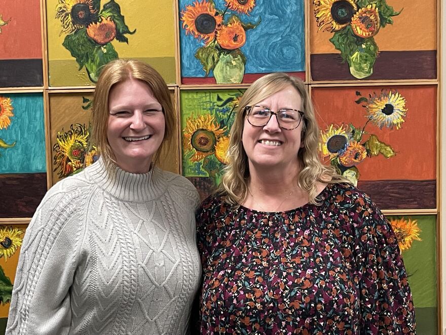 (Left to right) Council Manager Emily Cummings and Family and Community Engagement Specialist Heather Anderson