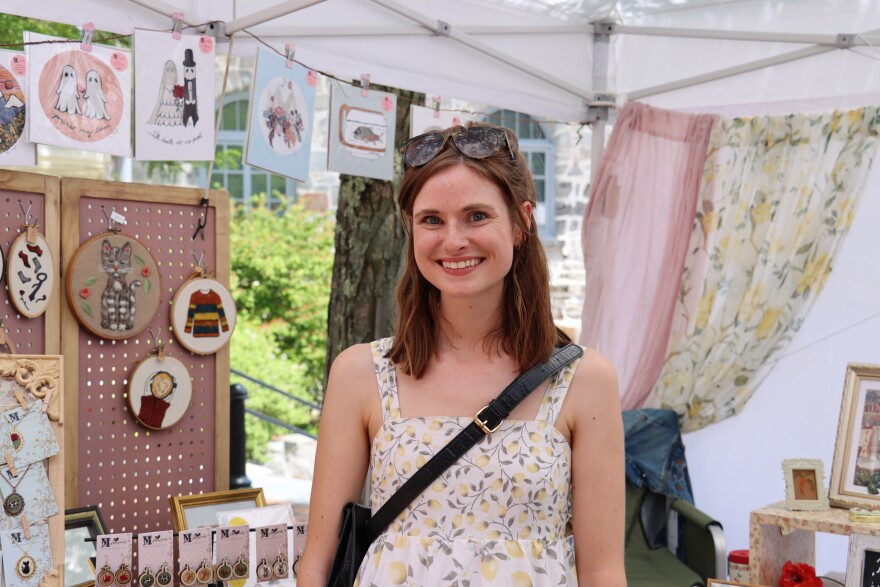 Erin Boyle, a new vendor at Market Days. Her business My Darling Threads focuses mostly on hand-embroidery.