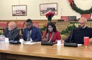 Left to right, councilors Marty Nave, Amir Gethers, President Helen Hudson, and councilor Jimmy Monto at a committee meeting in early December 2025.