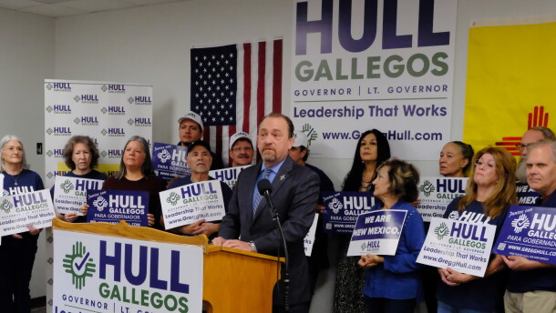 Hull made the announcement at his campaign headquarters in Albuquerque