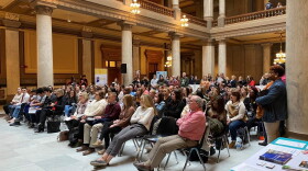 Advocates gathered at the Indiana Statehouse.