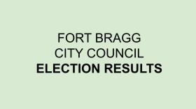 A light green box with the words "Fort Bragg City Council Race"