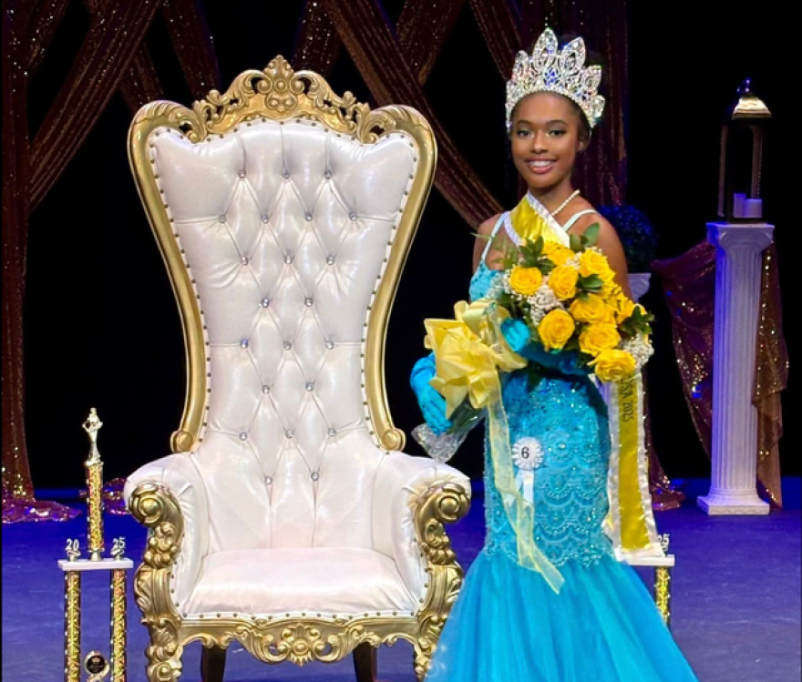 Corrin Elise Hobbs upon her coronation as Miss Juneteenth Florida.