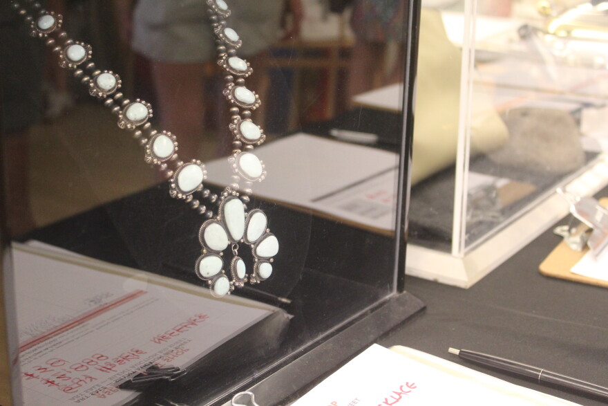 This squash blossom necklace was one of the items that were up for auction at the art sale.
