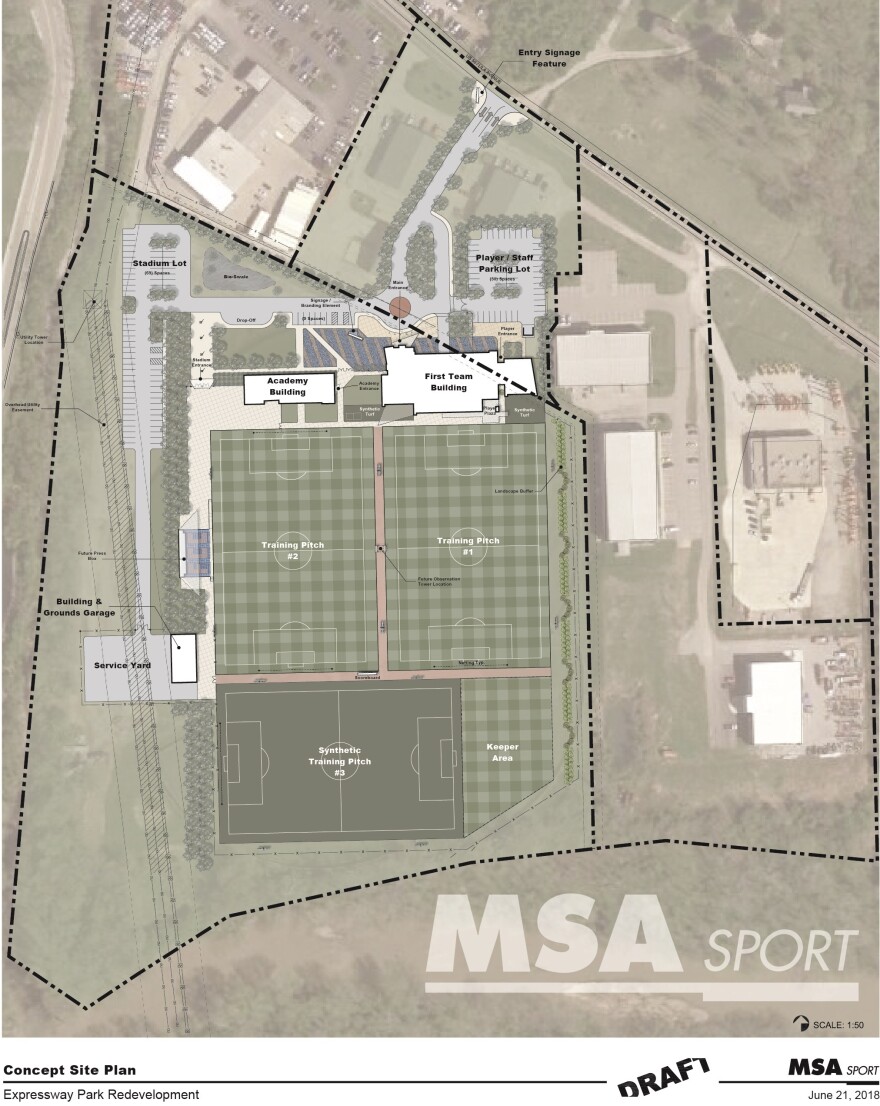 The club wants Milford's Expressway Park to host a training facility and soccer academy.
