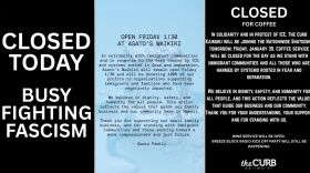 A collage of Instagram statements released by Hawaiʻi businesses in support of the nationwide economic blackout on Friday, Jan. 30. From left: Sugarcane Hawaiʻi, Asato's Waikīkī, and The Curb Kaimukī.