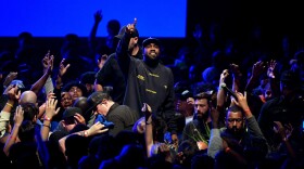 Kanye West performs onstage during his "Jesus Is King" album and film experience at The Forum on October 23, 2019 in Inglewood, Calif. (Kevin Winter/Getty Images for ABA)