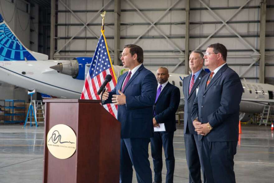 Governor Ron DeSantis announced a $3.9 million dollar grant at the airport. Photo: Governor Ron DeSantis Media Center
