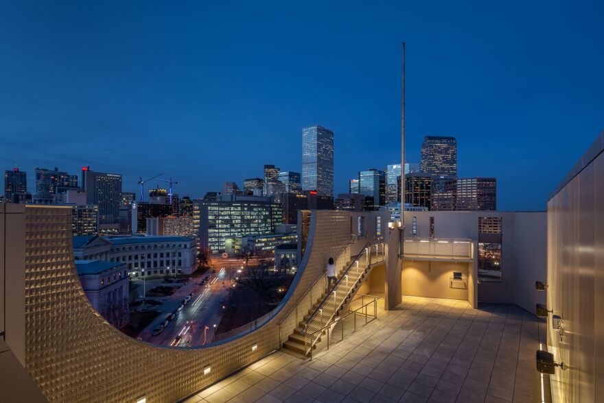 A rooftop terrace outside of the Martin Building at the Denver Art Museum.