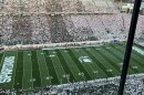 The field and stands at Spartan Stadium from the back of the stadium