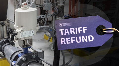 A marketing image highlighting the tariff refund initiative