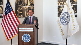 Onondaga County Executive Ryan McMahon speaks at a press conference Thursday May 12, 2022