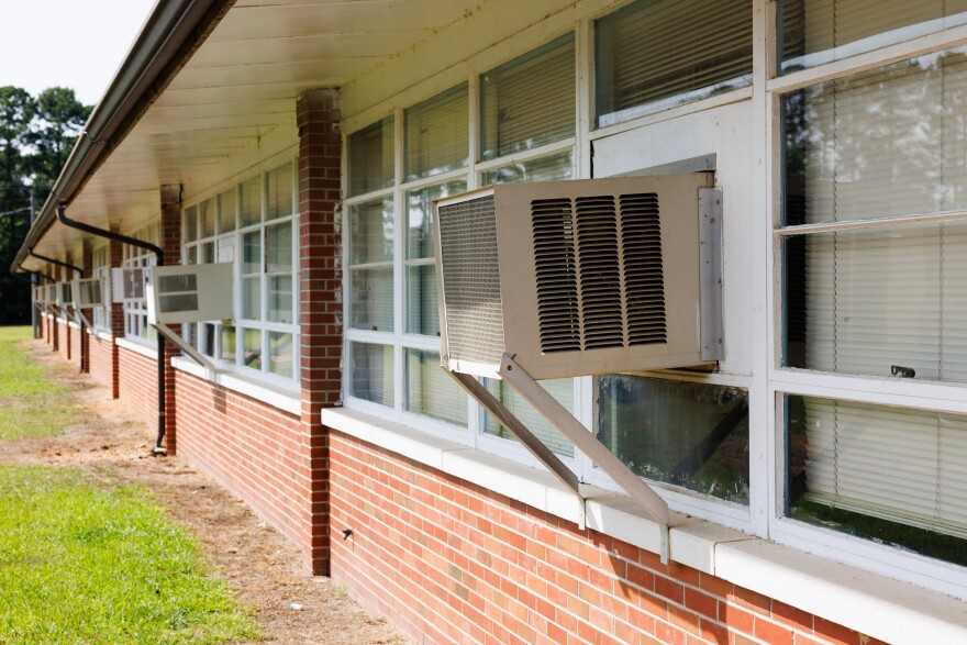 Enfield, N.C. - June 8th, 2026: Air conditioner units at decommissioned Pittman Elementary Leadership Academy, a part of Halifax County Schools.