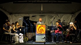 Actor George Takei performs Lost Freedom: A Memory at the 2021 Moab Music Festival. The performance blends narrative with music to center Takei’s childhood perspective of Japanese American incarceration during WWII.