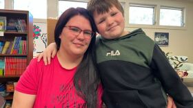Jennifer and her son Gunner at College Park Elementary.