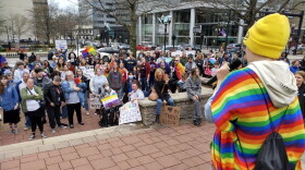 At this March 31 rally in downtown Lexington, transgender youths and others protested Senate Bill 150, which, among other things, banned gender-affirming care for minors, despite parental permission needed for such care in the first place.