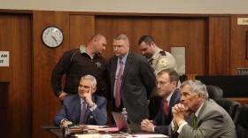 Jamey Noel being handcuffed by Indiana State Police. 