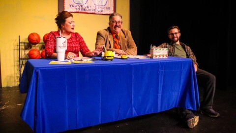 The 25th Annual Putnam County Spelling Bee partial cast.