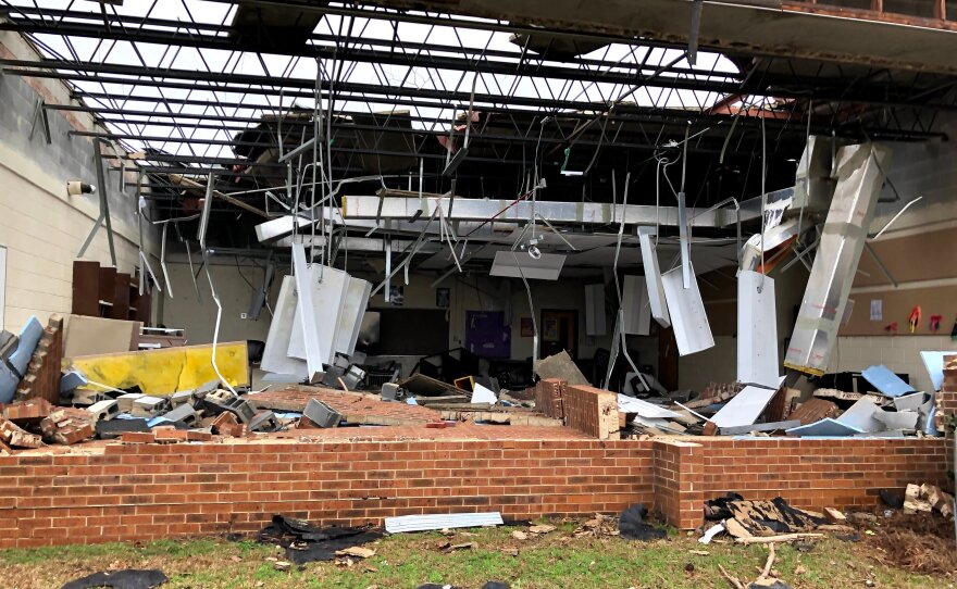 An EF-2 tornado hit North Central High in Kershaw, S.C., on Saturday night.