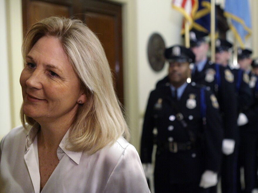 Maureen Faulkner, the widow of slain Philadelphia police officer Daniel Faulkner, attends a 2006 luncheon commemorating the 25th anniversary of his shooting.