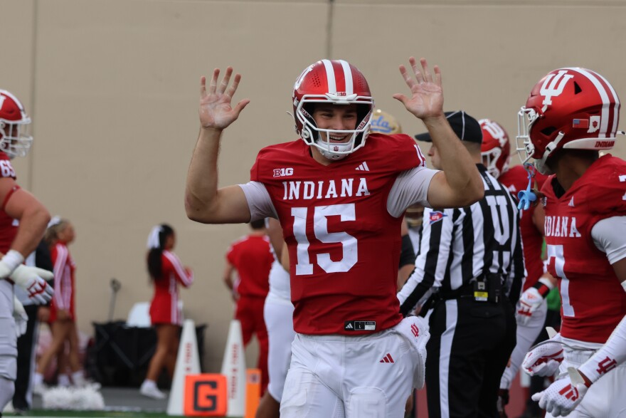 IU quarterback Fernando Mendoza during IU's victory Saturday over Wisconsin.