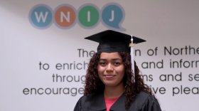 Alondra Gámez en la oficina de WNIJ