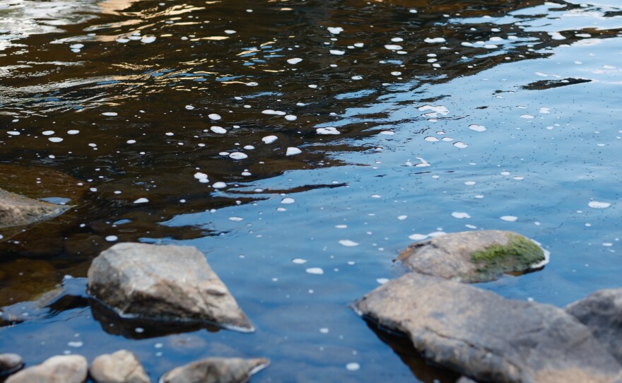 The Haw River in Bynum, N.C. on April 29, 2026. PFAS and 1,4 Dioxane are toxic chemicals that can't be seen, tasted or smelled. Discharges of 1,4 Dioxane was found in the Haw River as early as 1985.
