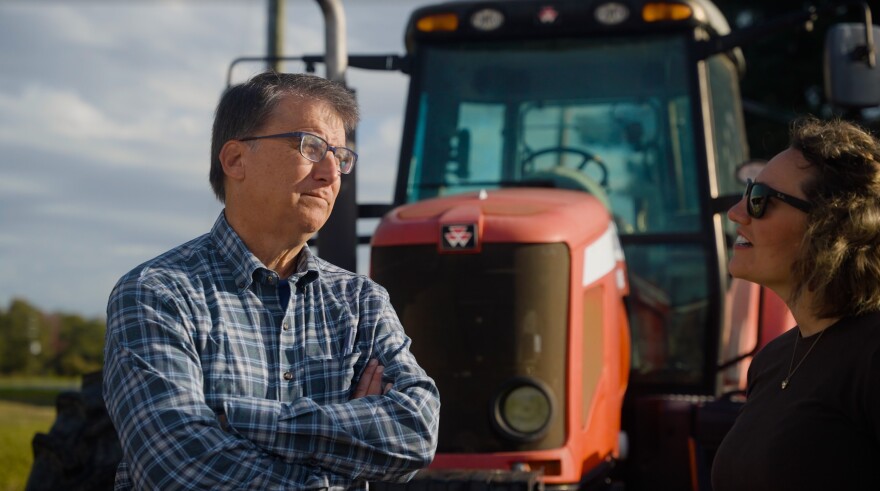 Former N.C. Gov. Pat McCrory stands next to a tractor in a photo released by his campaign.