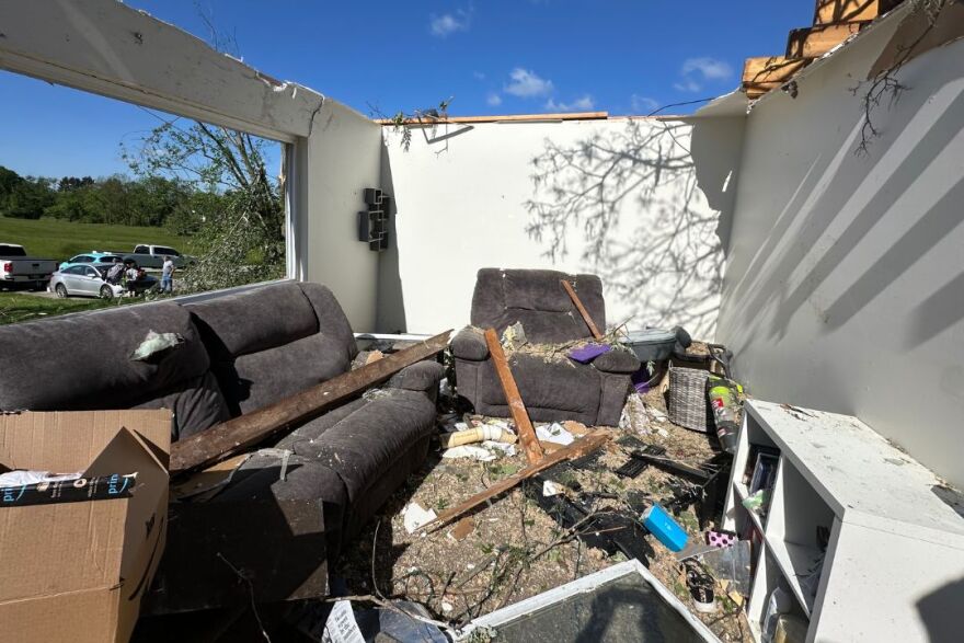 Damages from the tornado