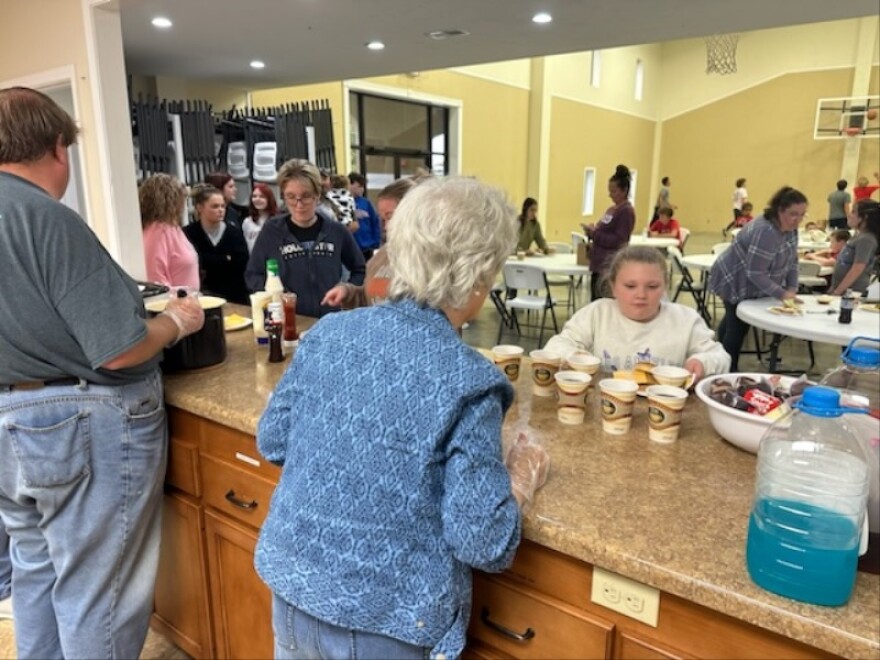 New Life Church, in the Pulaski County town of Ferguson, offers free meals in its multipurpose building on Wednesday nights. That's also where they hold Sunday school classes for children.