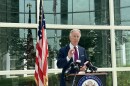U.S. Representative Richard Neal, D- Springfield, speaks outside of the federal courthouse in Springfield, Mass., on July 22, 2024.