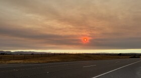 Smoke from Gifford Fire darkens sun over Santa Ynez, CA on Saturday evening
