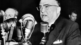 J. Edgar Hoover, director of the Federal Bureau of Investigation, gives a speech during testimony before a Senate committee in 1953 in Washington, D.C. (Bob Mulligan/AFP/Getty Images)