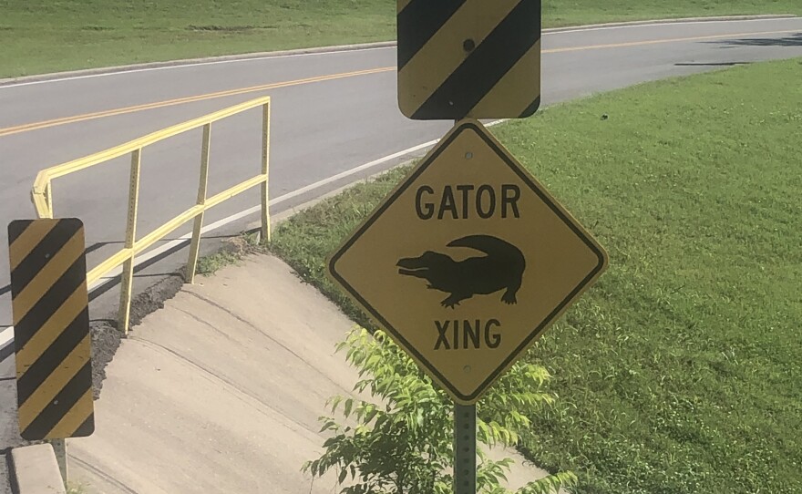 A sign at Claremore Lake on May 27, 2022