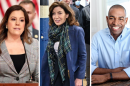 There are three declared candidates for New York governor: Republican Rep. Elise Stefanik (left) and Democrats Gov. Kathy Hochul (center) and Lt. Gov. Antonio Delgado (right).