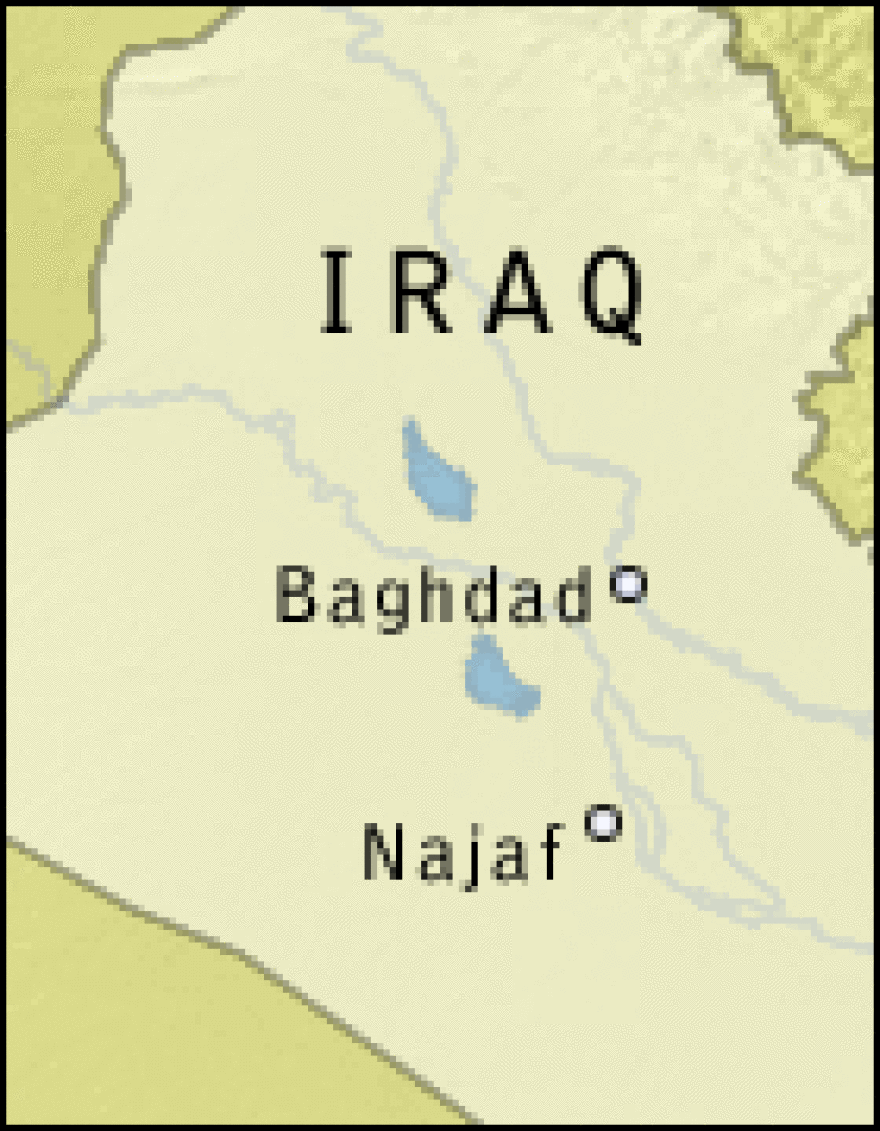 Najaf is a key city on the road to Baghdad. U.S. troops came under attack from an estimated 1,500 Iraqis, and responded by firing missiles toward suspected enemy strongholds in the city.