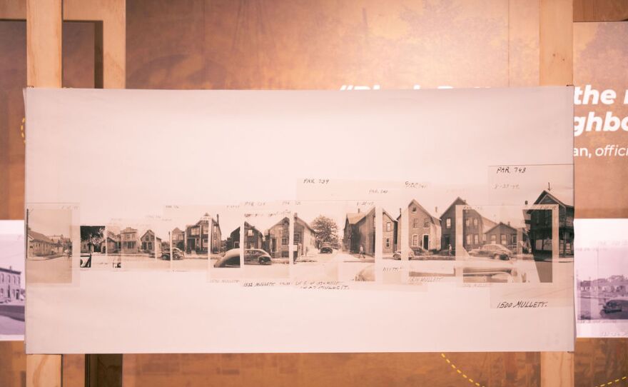 The exhibit stitches together archival photographs to visually reconstruct the streets of Black Bottom.