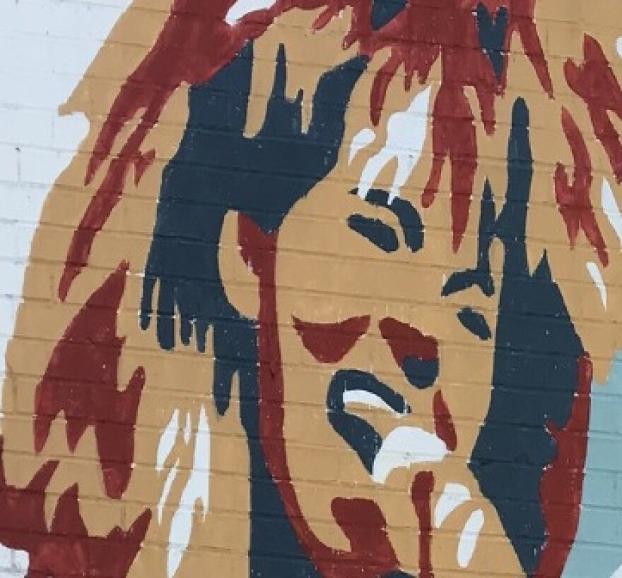 Part of a Tina Turner mural at the West Tennessee Delta Heritage Center in Brownsville, TN.