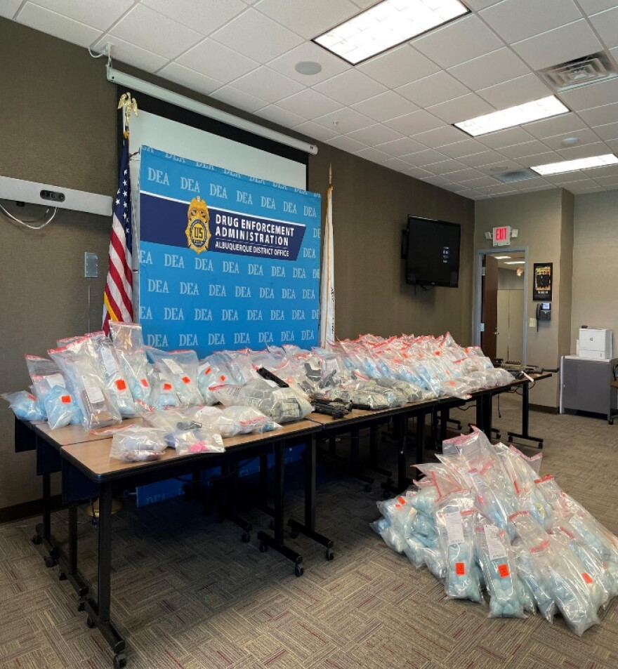 Local, state and federal authorities have all demanded transparency from the U.S. Drug Enforcement Administration following whistleblowers’ allegations that its agents knowingly let fentanyl — pictured above after an April, 2025, drug bust — flow into New Mexico.