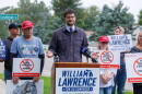 Democratic nominee for U.S. House William Lawrence speaks at a press conference in Mason, Mich., on Sept. 17, 2026.