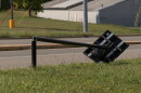 Two Flock Safety cameras were cut down and left on the ground with their solar panels and batteries. The cameras were missing.