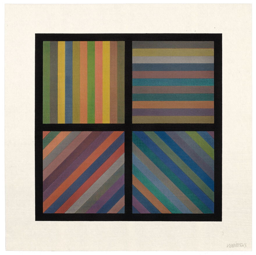 Sol LeWitt (1928-2007). 'Bands of Lines in Four Directions,' Square Plate, 1993.
