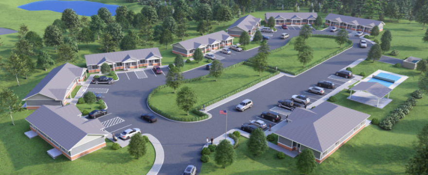 A rendering of Veterans Village, which is being built on 15 acres of land next to Mt. Holly Christian Church in Monroe Township.