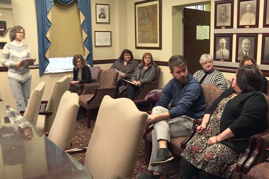 Residents had the chance to share their thoughts on the project during the public hearing Tuesday evening. (Alex Eady, WTIU/WFIU News)