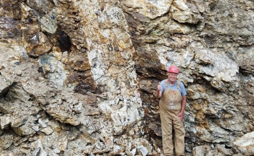 Gary Freeman at the site of a lithium deposit discovered on land owned by him and his wife Mary Freeman near the town of Newry.