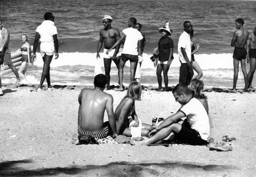 Demonstrators on Fort Lauderdale beach.