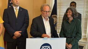 Plaintiffs John and Janet Raymond appear at the press conference for their lawsuit against Virginia's ban on conversion therapy for minors.